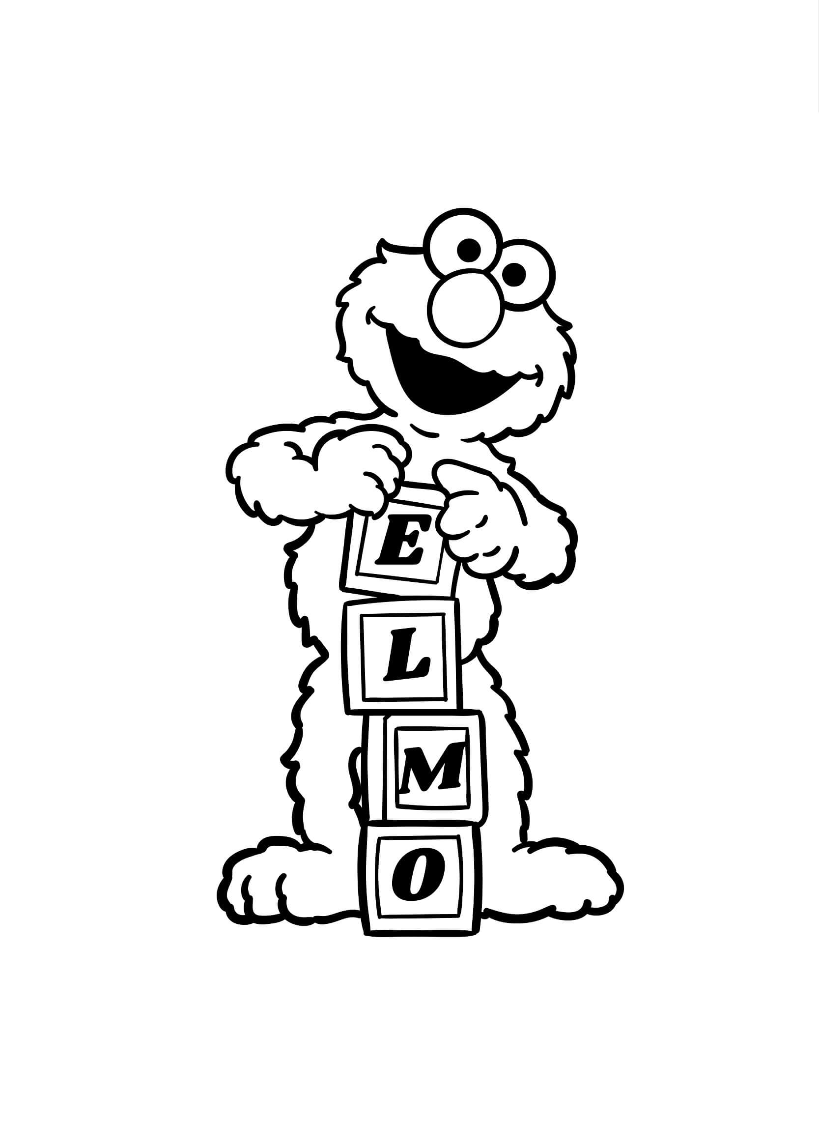 Elmo Joga Quebra-Cabeça para colorir