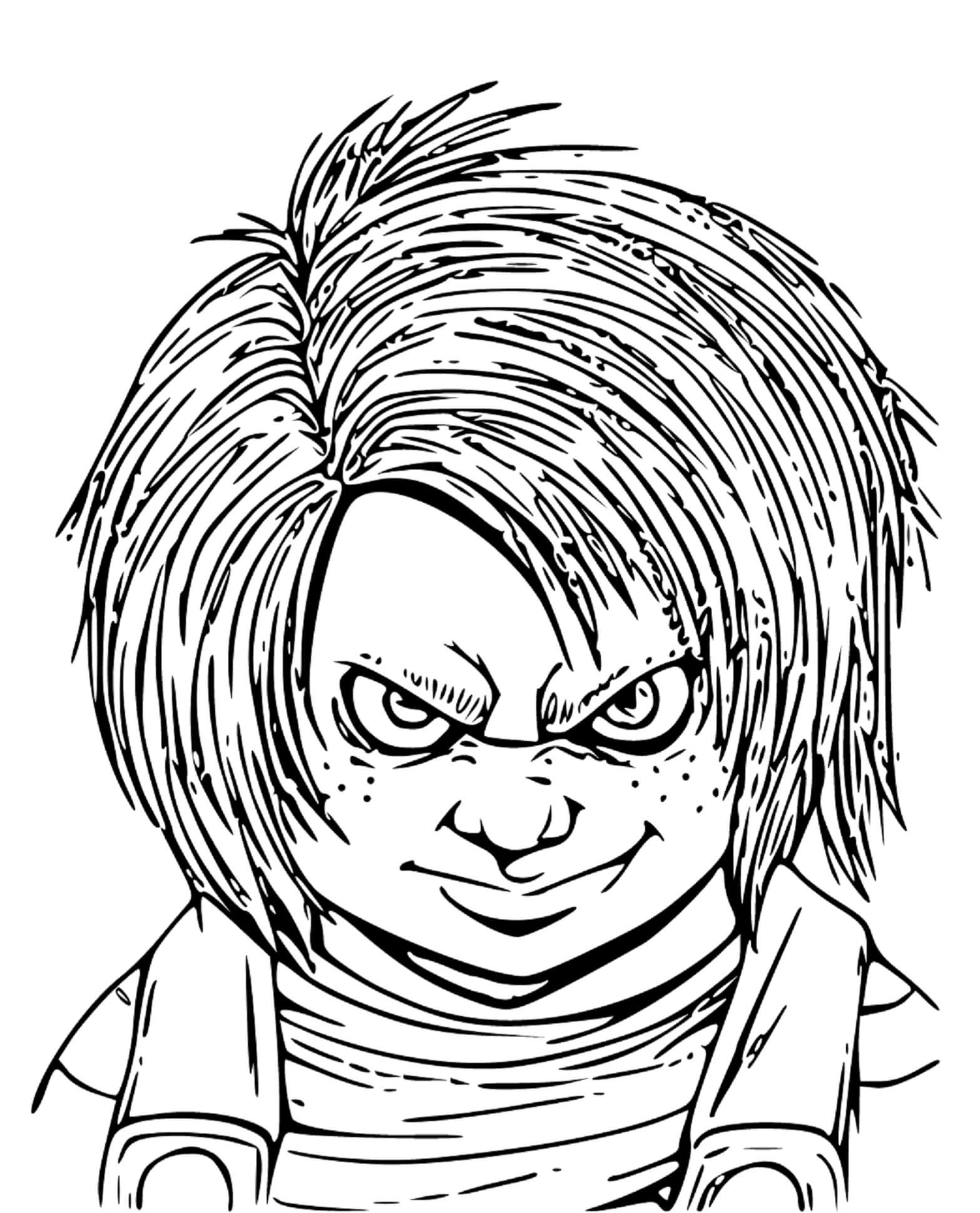 Desenhos de Retrato Engraçado De Chucky para colorir