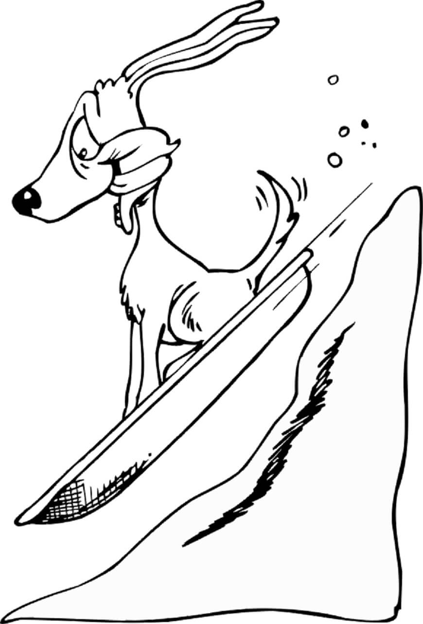Desenhos de Trenó De Cães Descendo A Colina para colorir