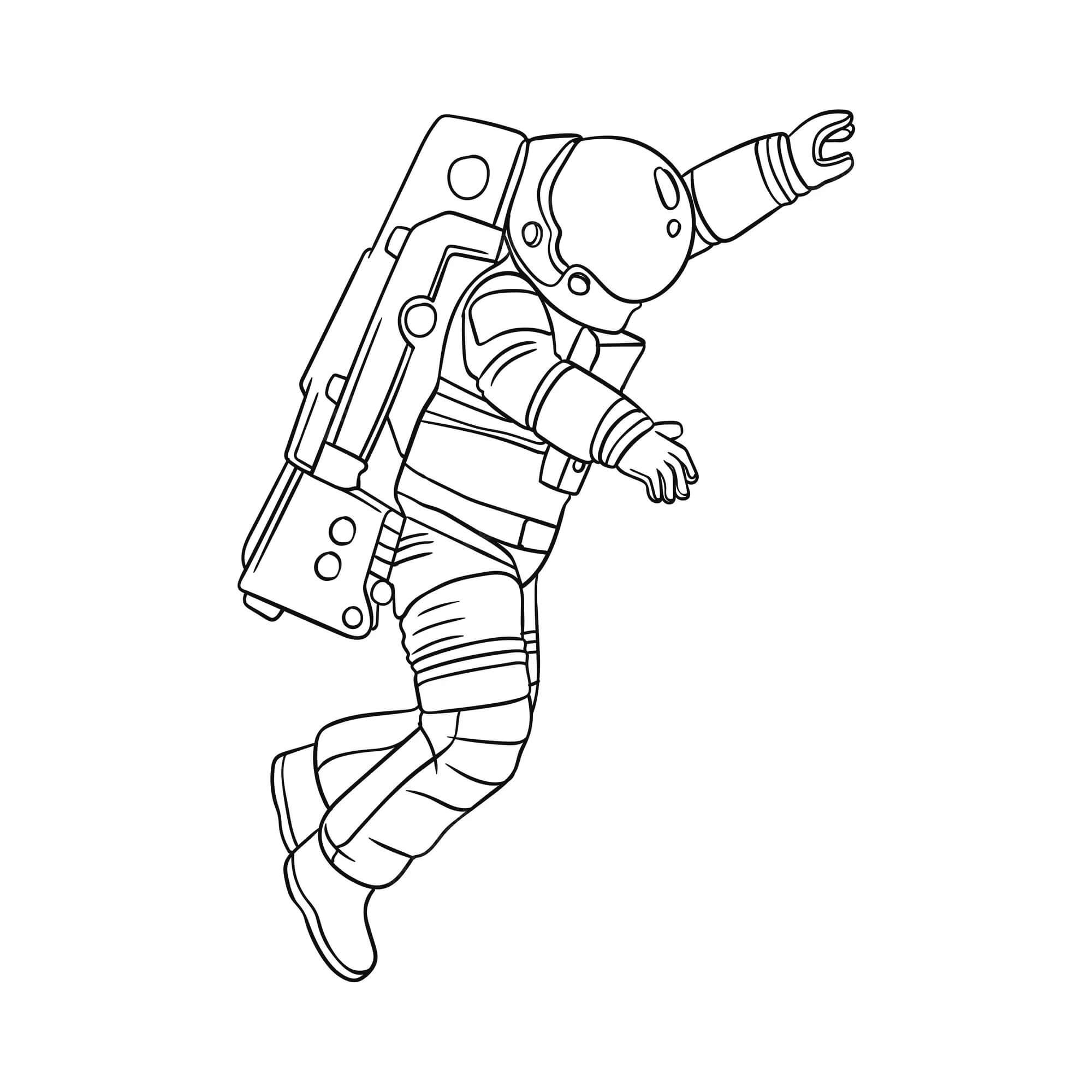 Desenhos de Astronauta Básico Com Jetpack para colorir