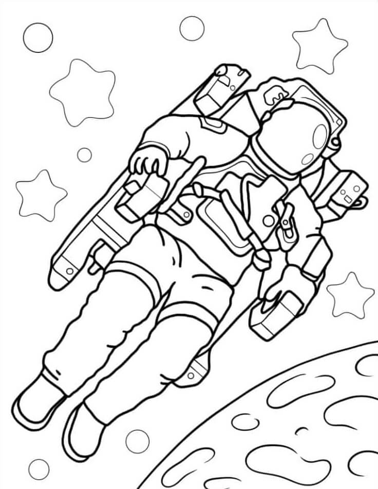 Astronauta Com Jetpack para colorir