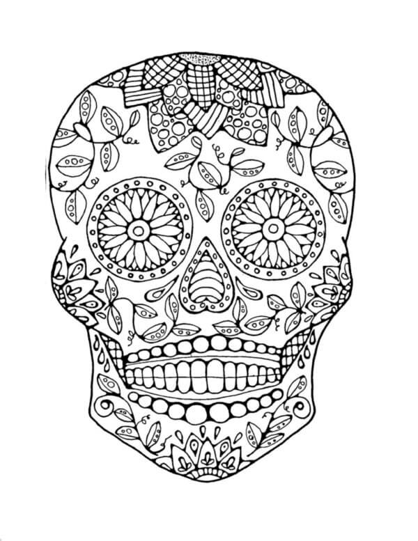 Desenho Modelado Do Crânio para colorir