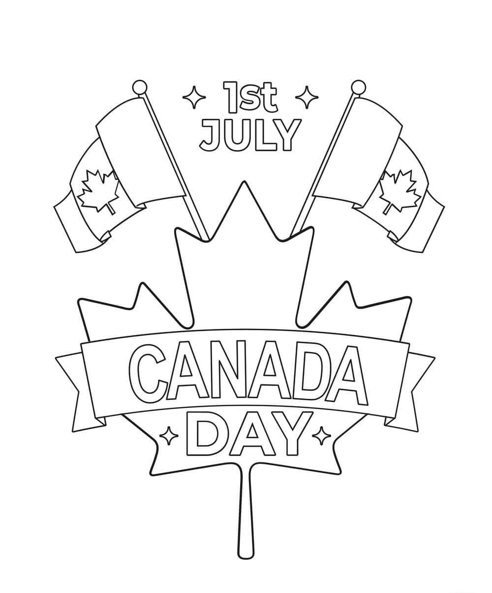 Dia do Canadá para colorir
