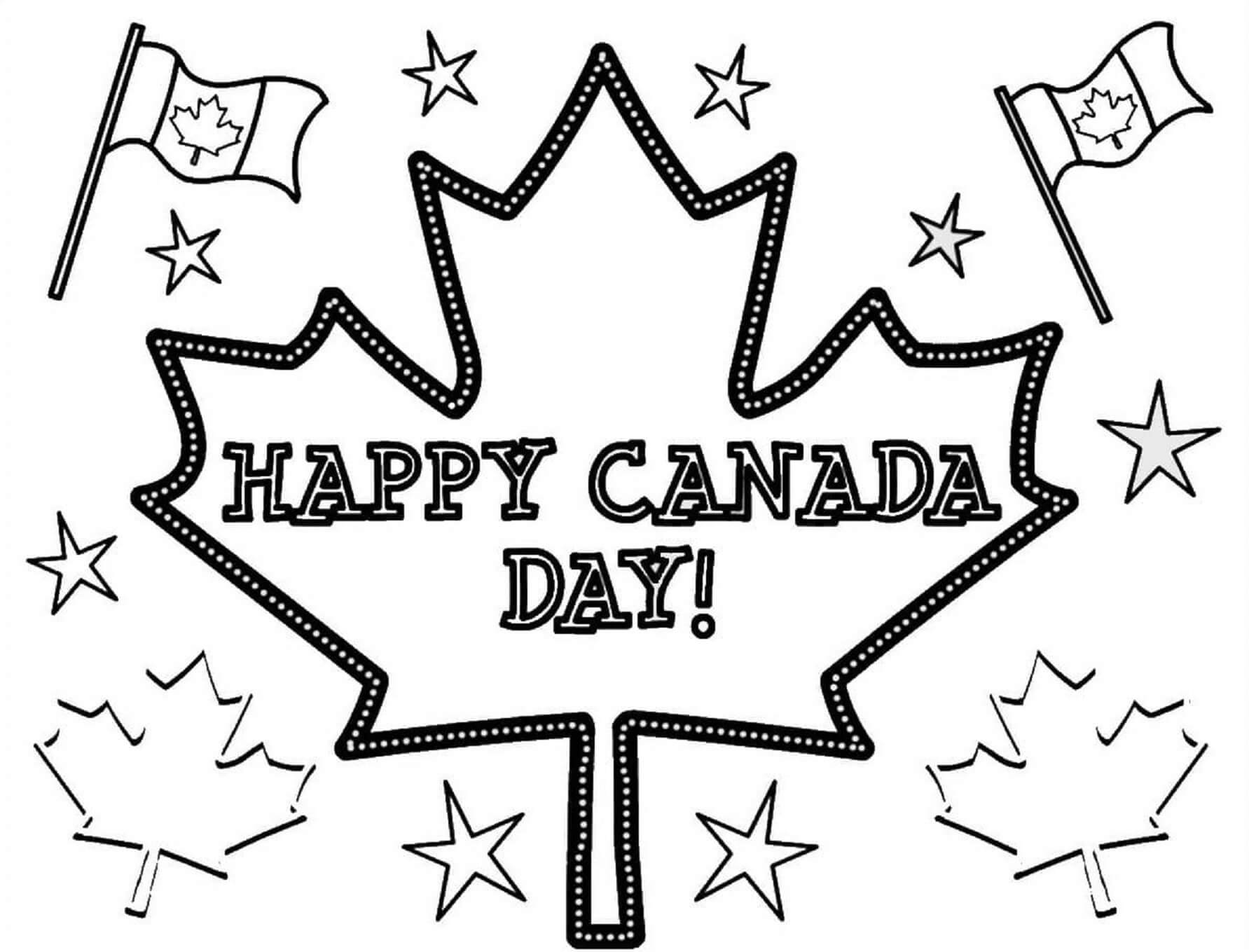Feliz Dia Do Canadá para colorir
