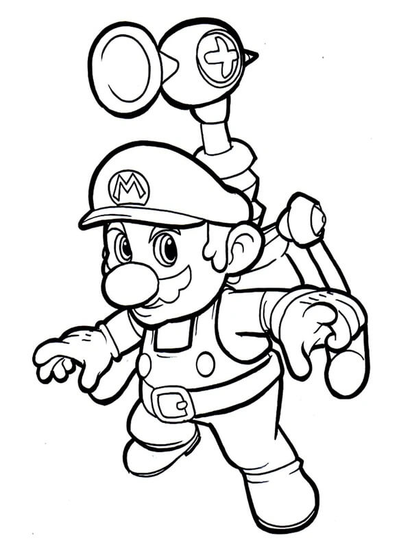 Desenhos de Mário Com Jetpack para colorir