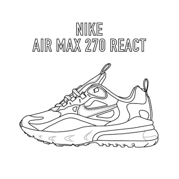Desenhos de Nike Air Max 270 para colorir