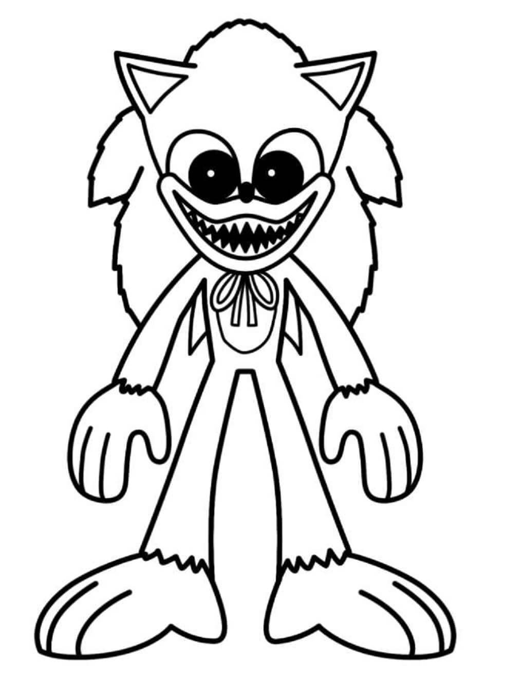 Desenhos de Sonic Huggy Wuggy para colorir