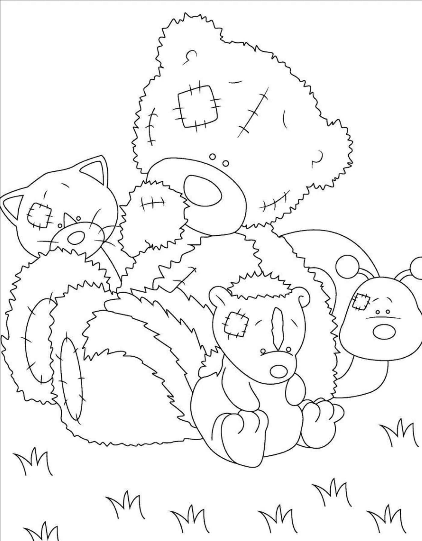 Urso De Pelúcia E Os Pobres Brinquedos para colorir