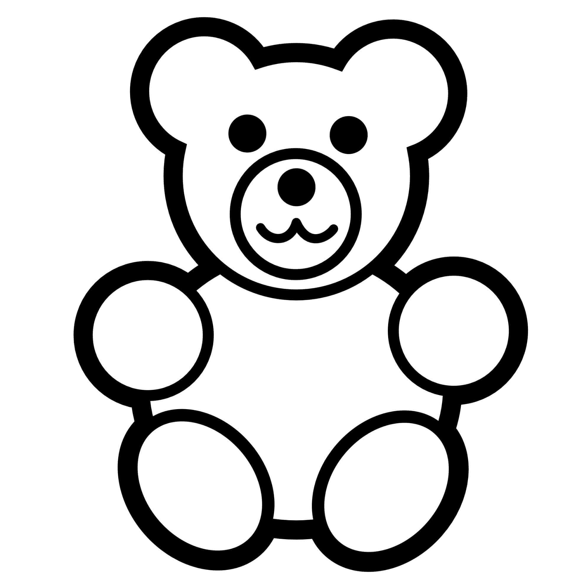 Urso De Pelúcia Fácil para colorir
