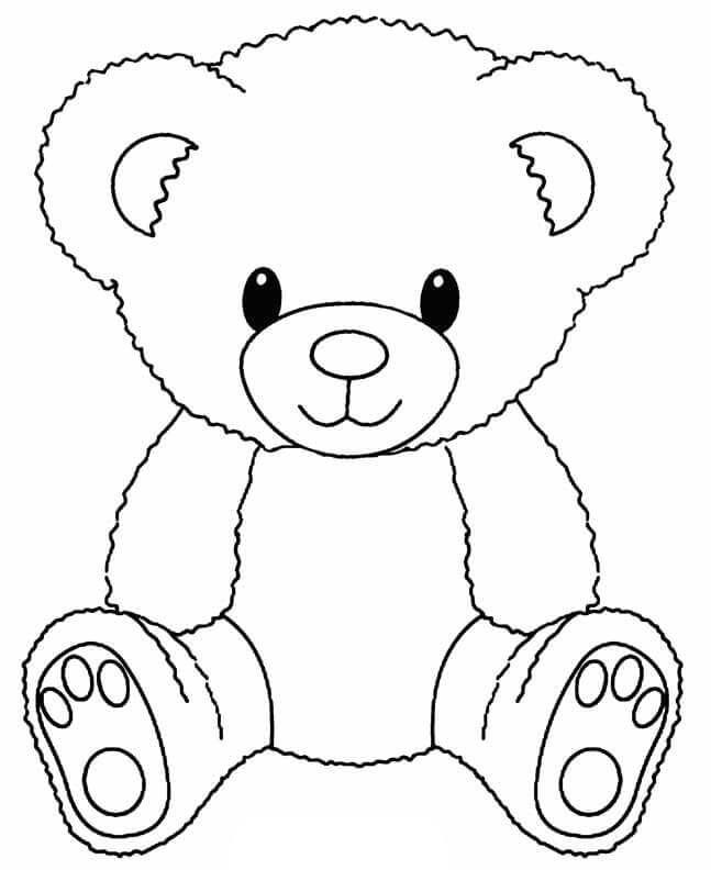 Desenhos de Urso De Pelúcia Sentado para colorir