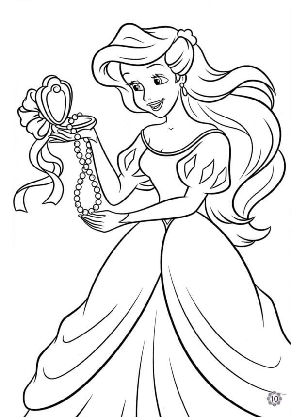 Ariel com Peixe para colorir