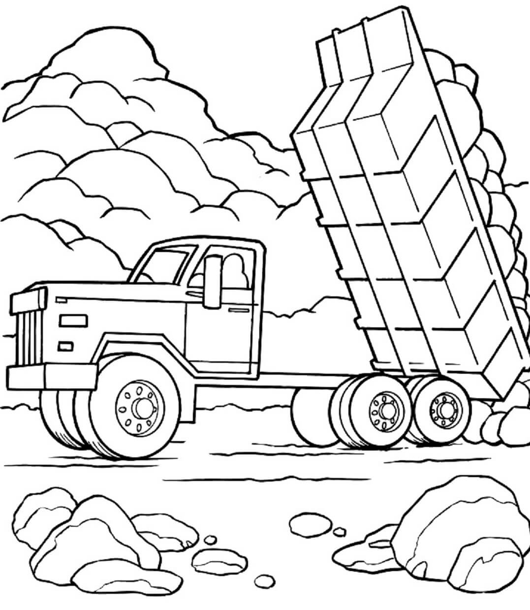 Desenhos de Bom Caminhão Basculante para colorir