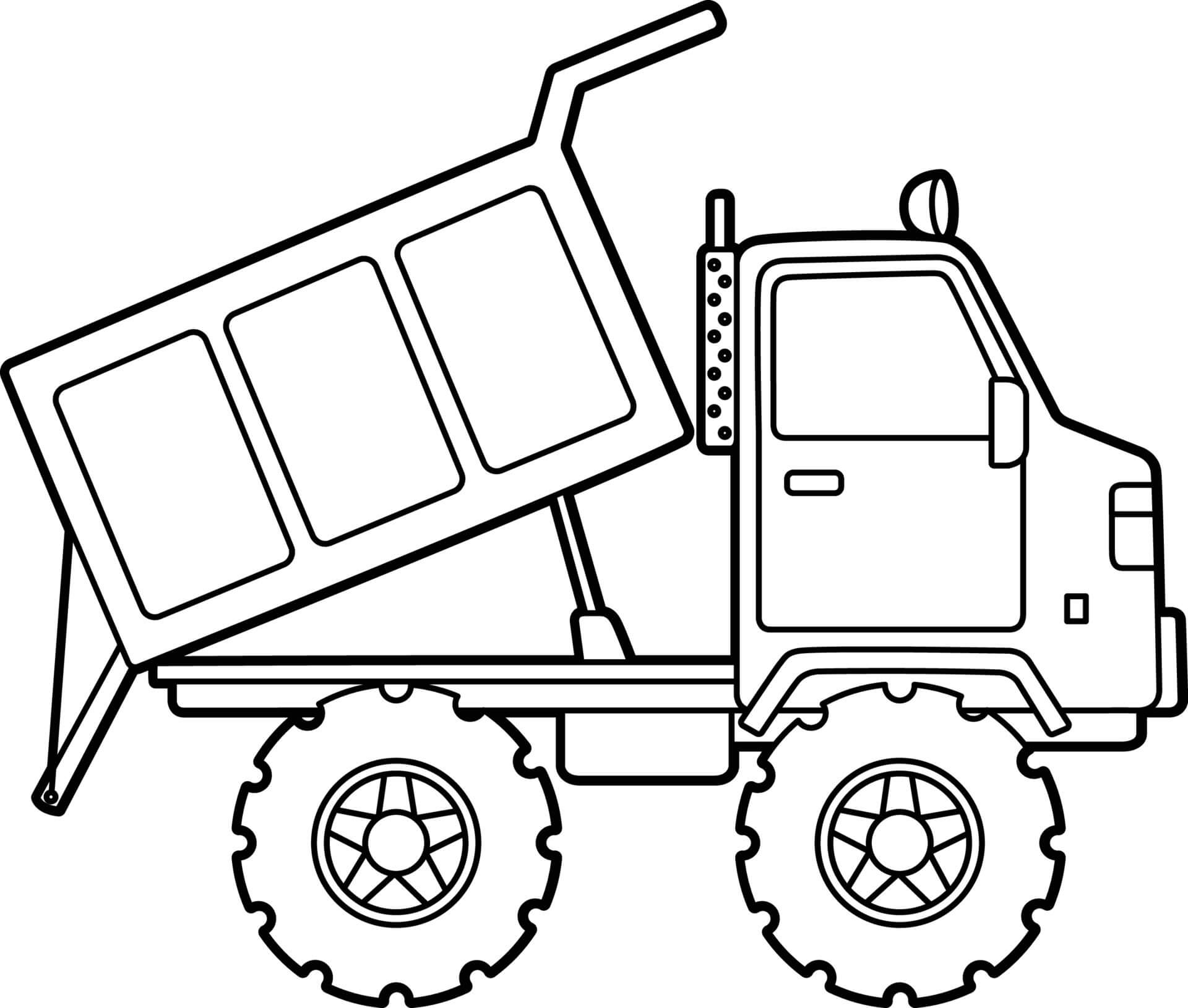 Desenhos de Caminhão Basculante Básico para colorir
