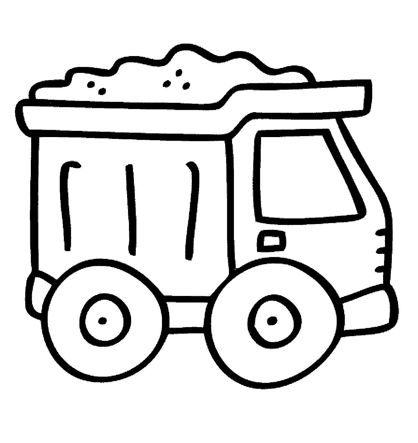 Caminhão Basculante De Desenho Simples para colorir