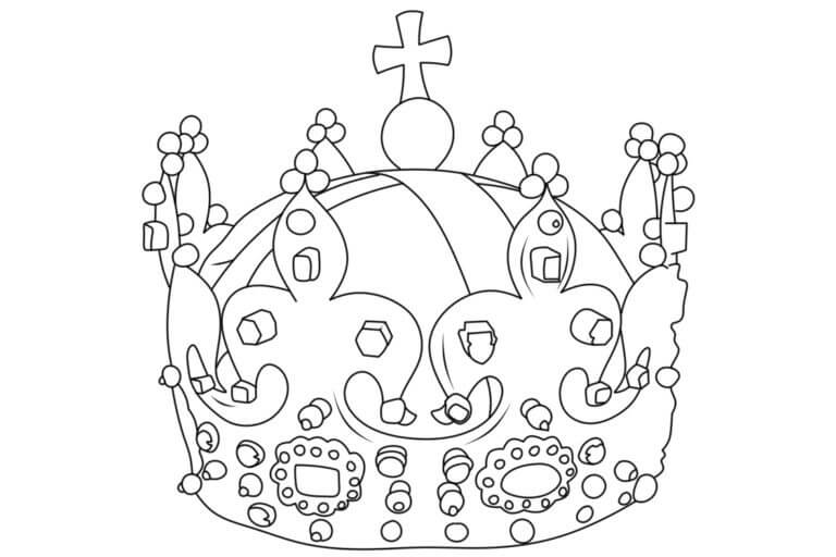 Desenhos de Coroa Com Uma Cruz para colorir