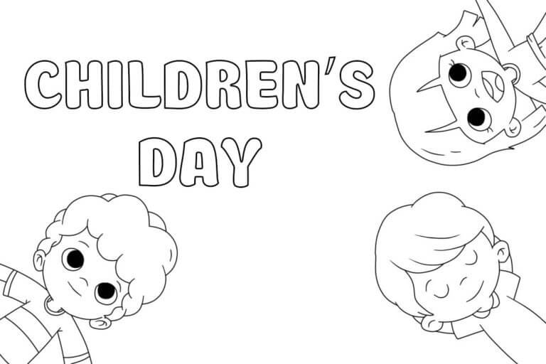 Dia Das Crianças Dos Três Filhos para colorir