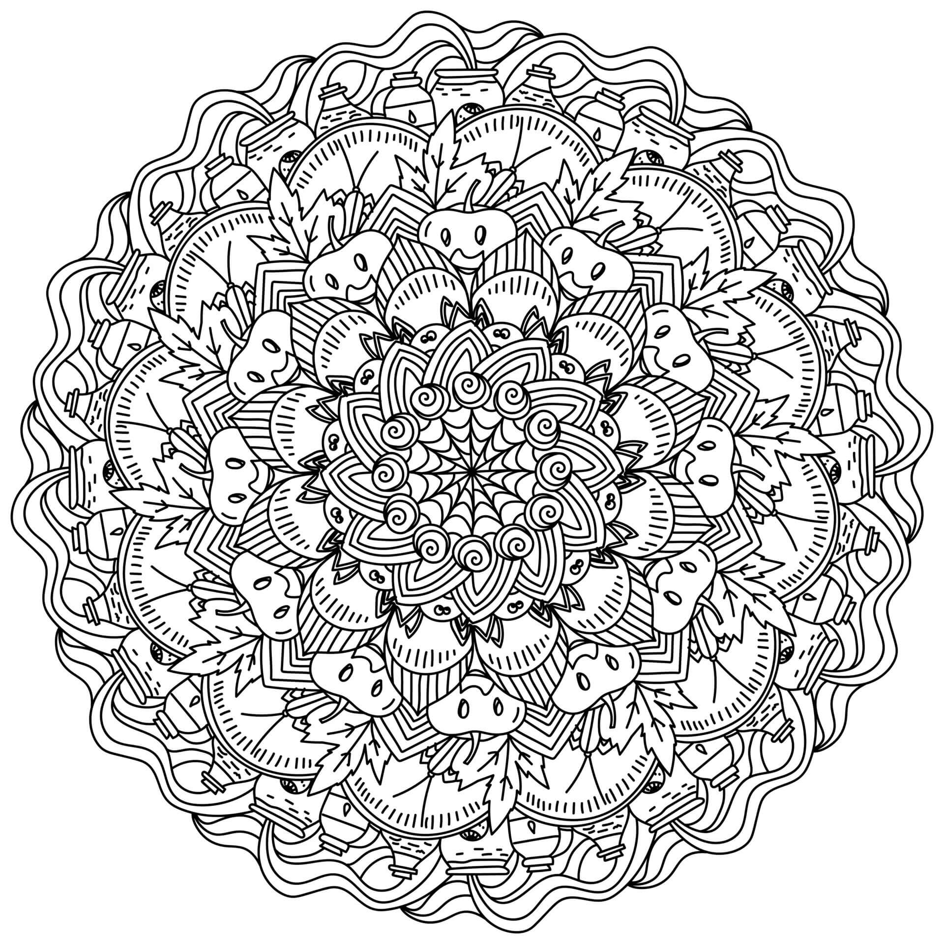 Desenhos de Mandala Do Dia Das Bruxas para Colorir