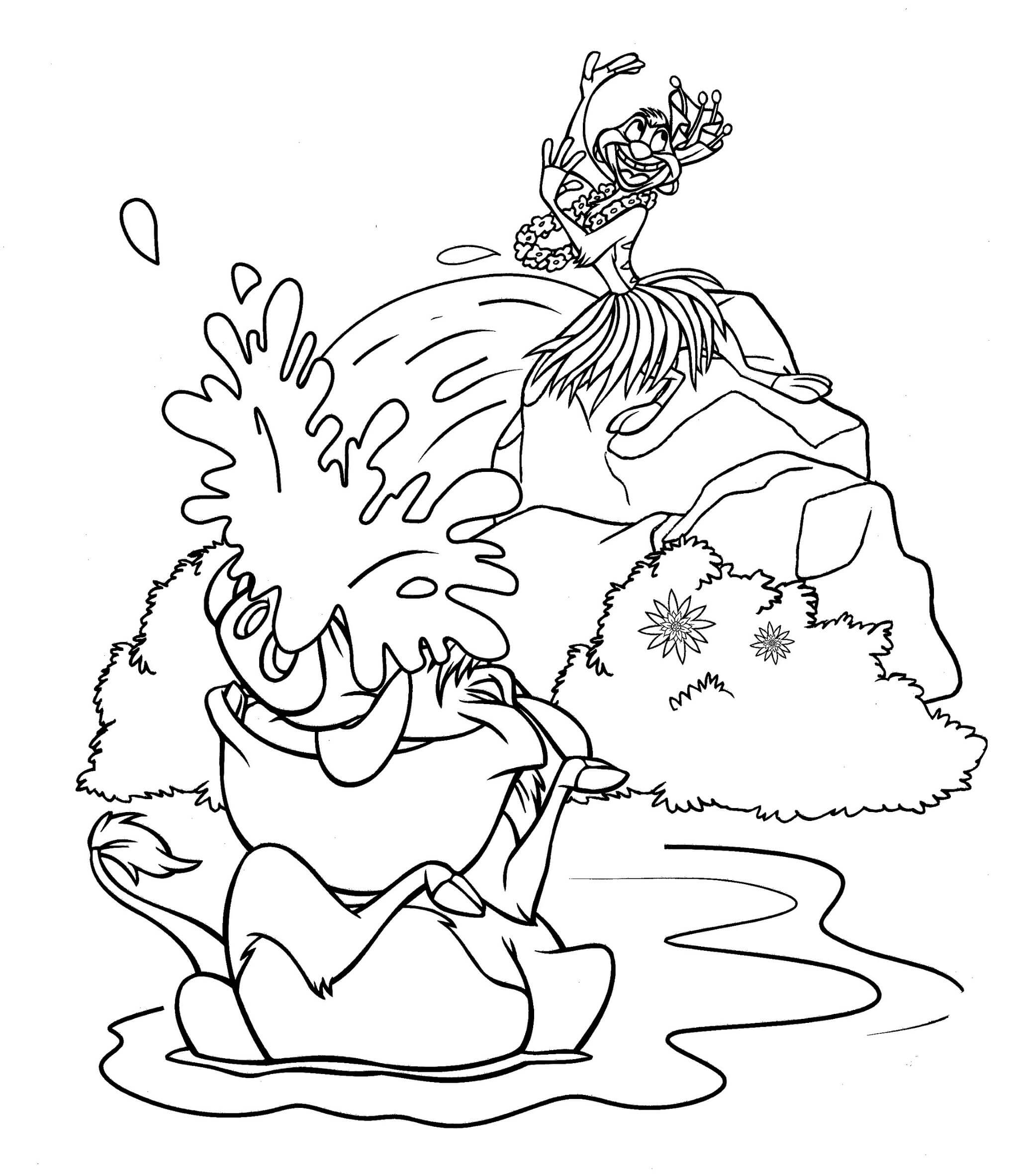 Desenhos de Jungle Cruise Timão e Pumba para colorir