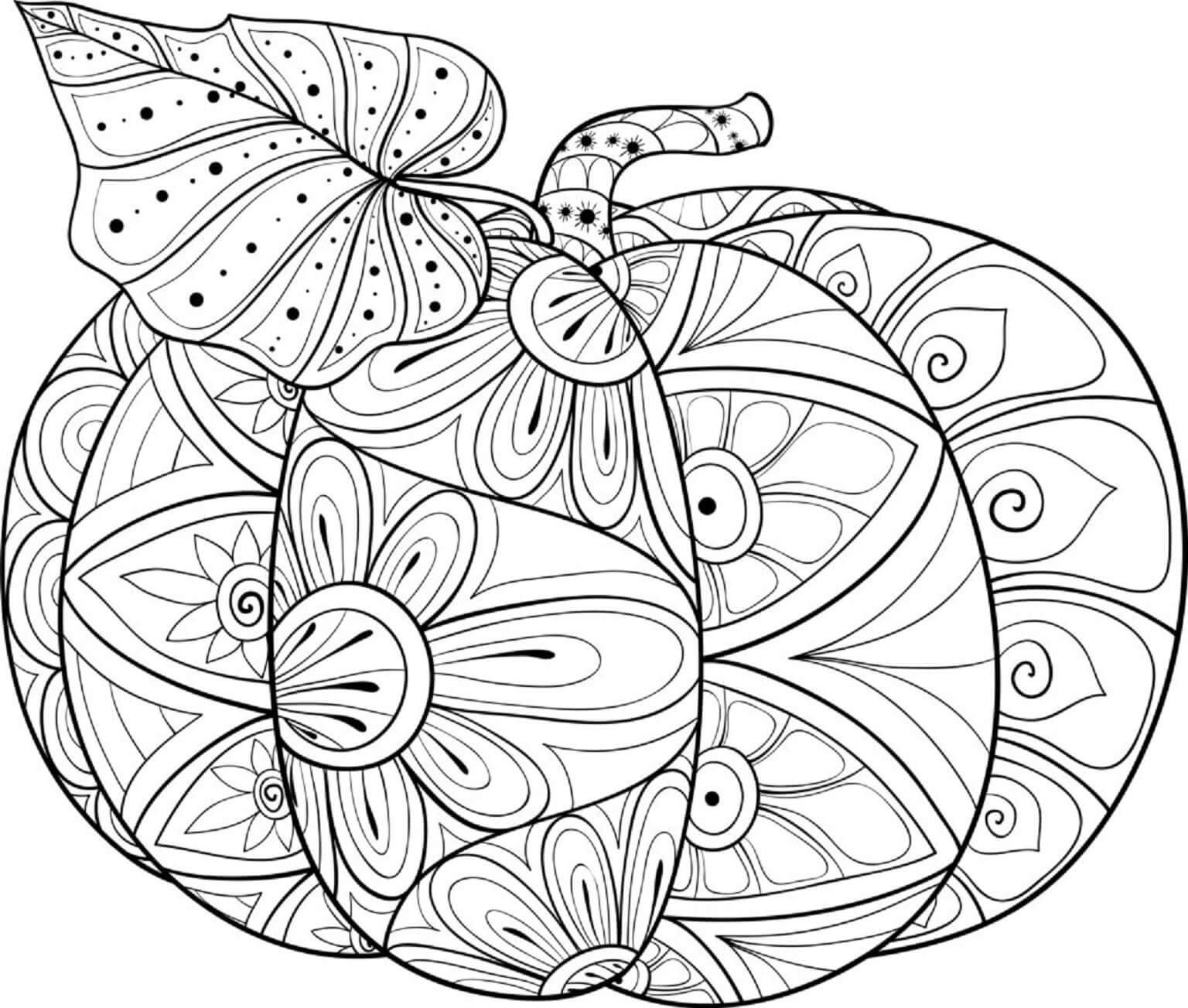 Desenhos de Mandala Abóbora No Dia Das Bruxas para colorir