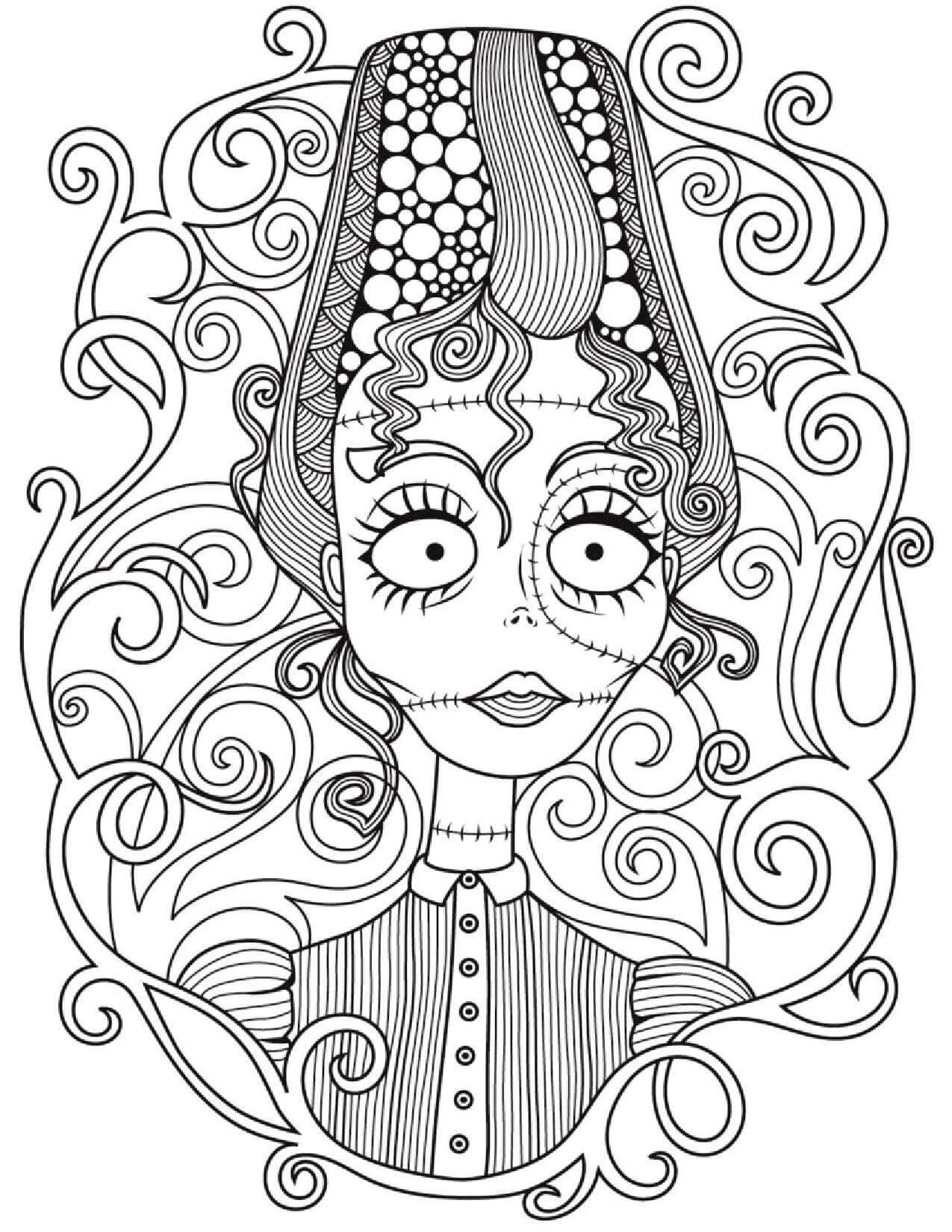 Desenhos de Mandala Simples Do Dia Das Bruxas para colorir
