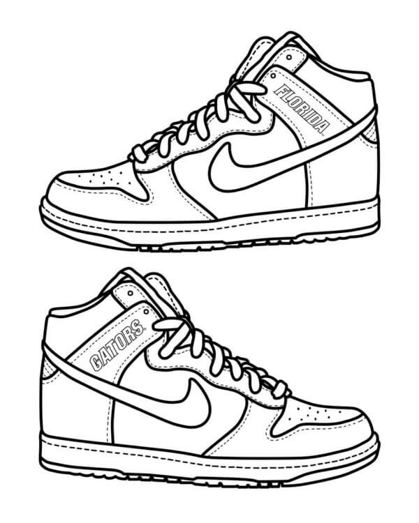 Mão Desenhar Casal Nike Air Jordan para colorir