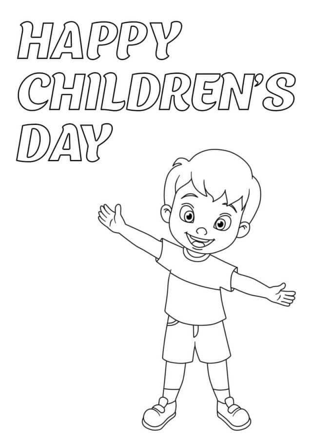 Menino Feliz No Dia Das Crianças para colorir