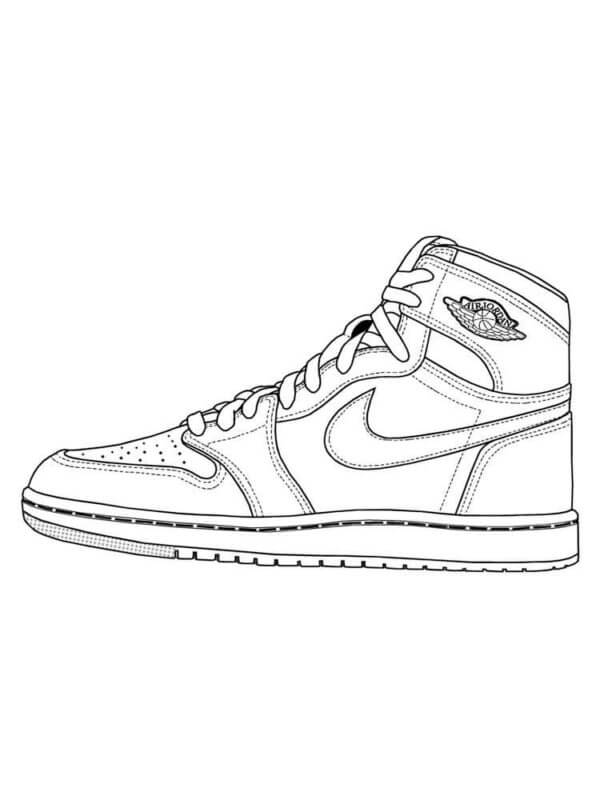Desenhos de Nike Air Jordan 1 Com Basquete para colorir