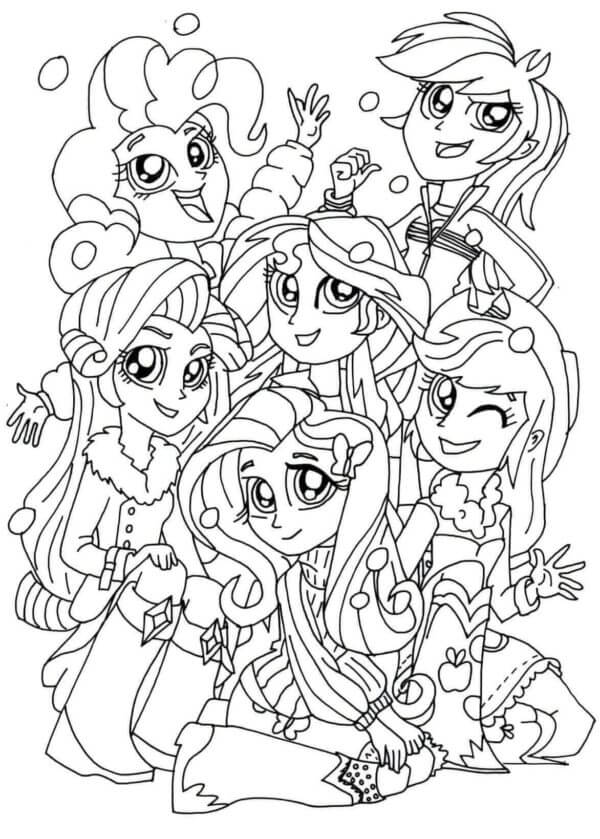 Desenhos de Os Personagens Principais Do Desenho Animado My Little Pony para colorir