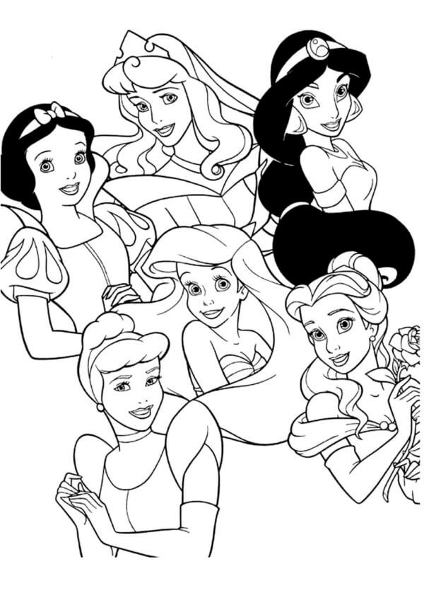 Desenhos de Princesas Da Disney para colorir