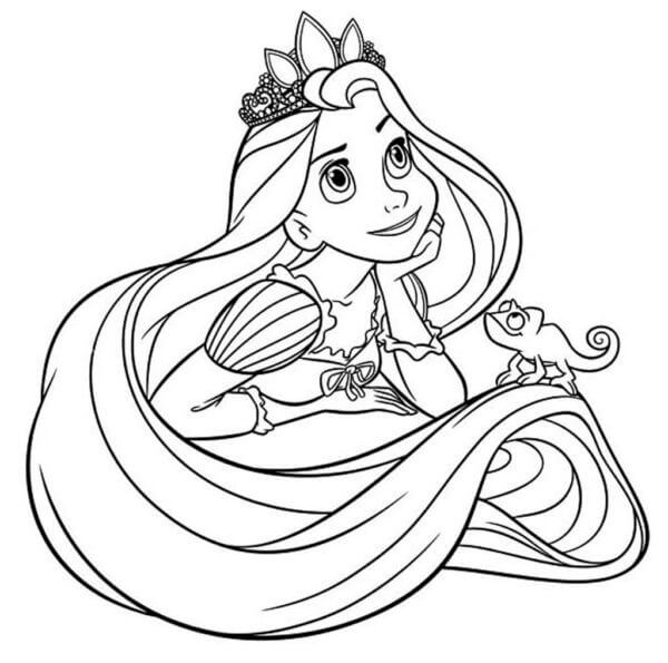 Desenhos de Rapunzel Faz Um Desejo para colorir