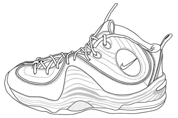 Desenhos de Sapato Grande Nike para colorir