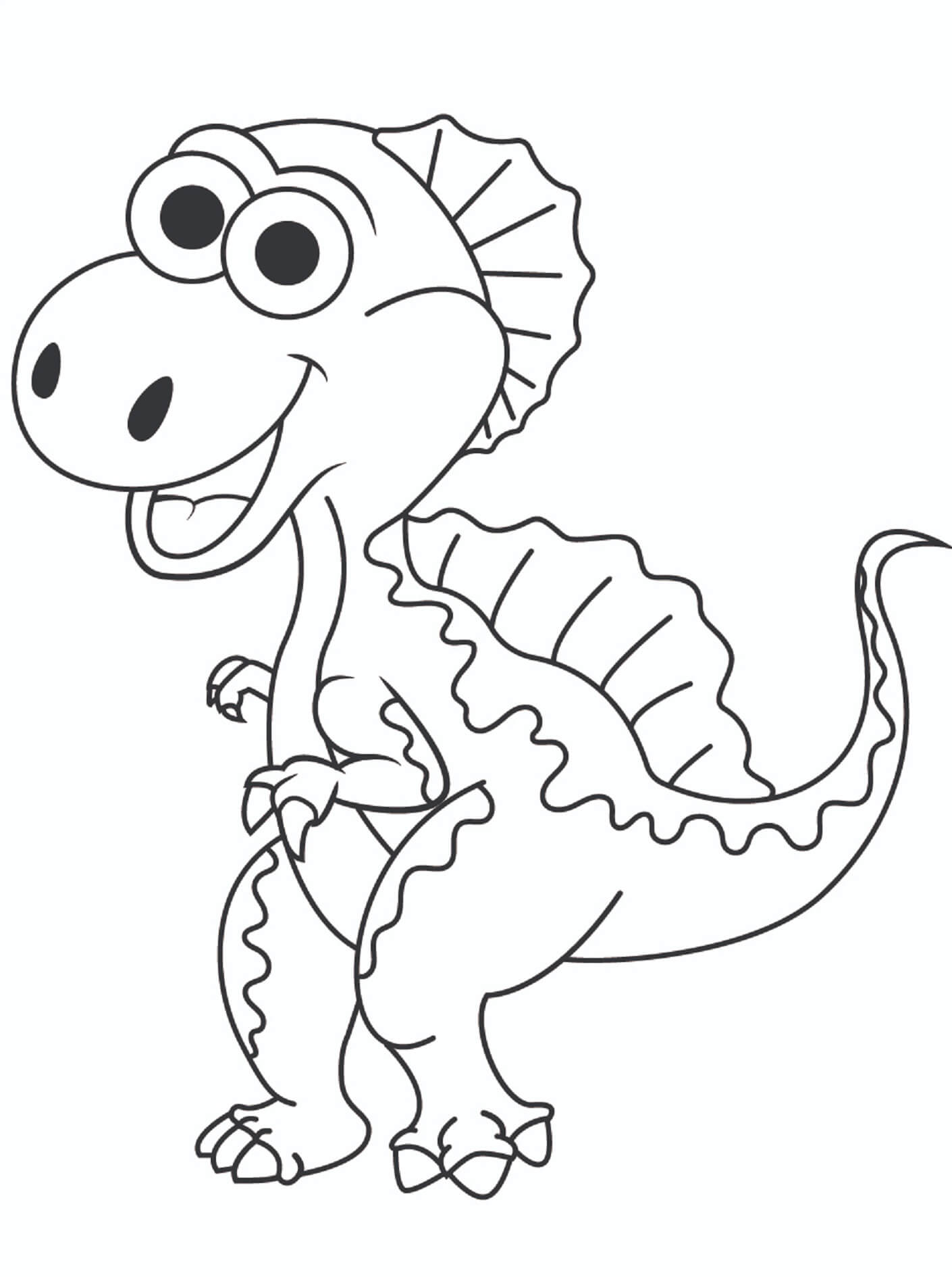 Desenhos de Spinosaurus Engraçado Dos Desenhos Animados para colorir
