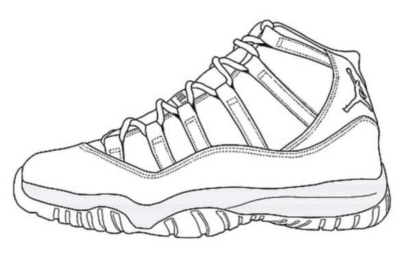 Desenhos de Tênis Nike Air Jordan para colorir