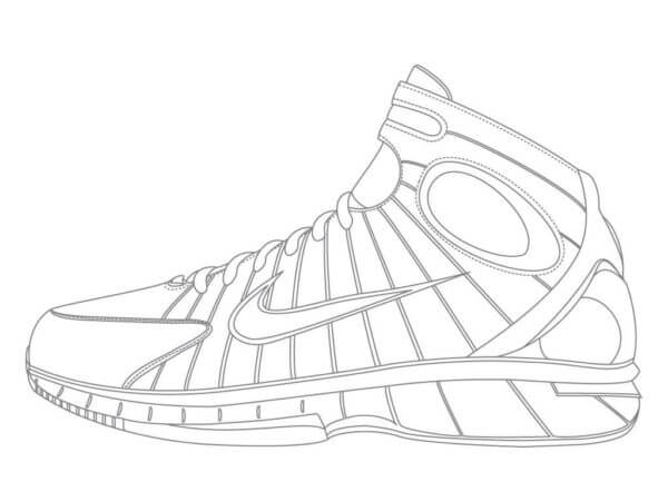 Desenhos de Tênis Nike Perfeito para colorir
