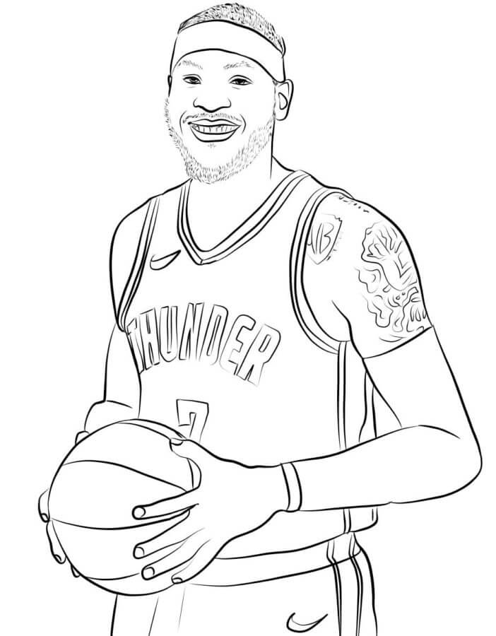 Desenhos de Carmelo Anthony para colorir