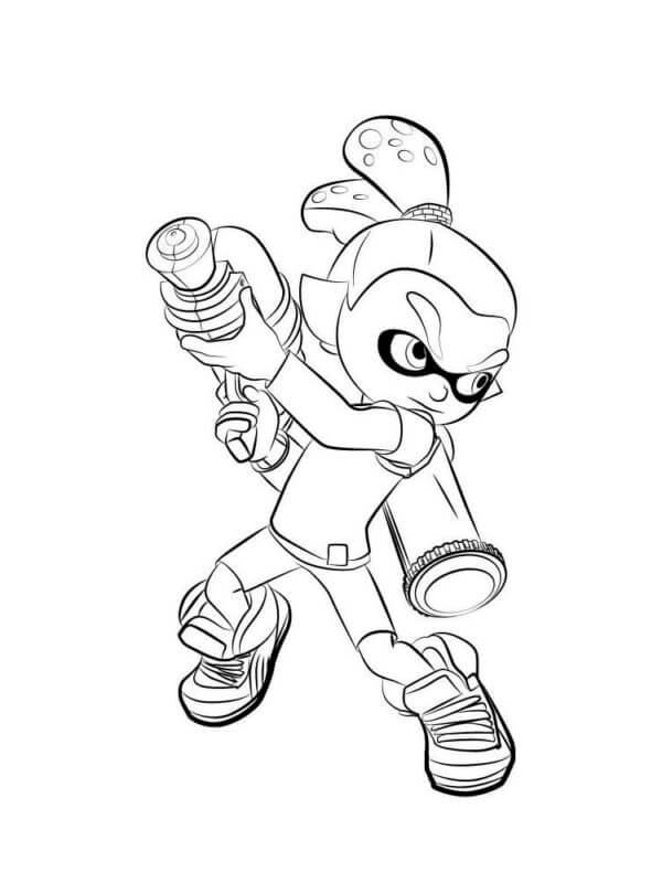 A Arma Especial Favorita De Callie É O Lançador De Bombas para colorir
