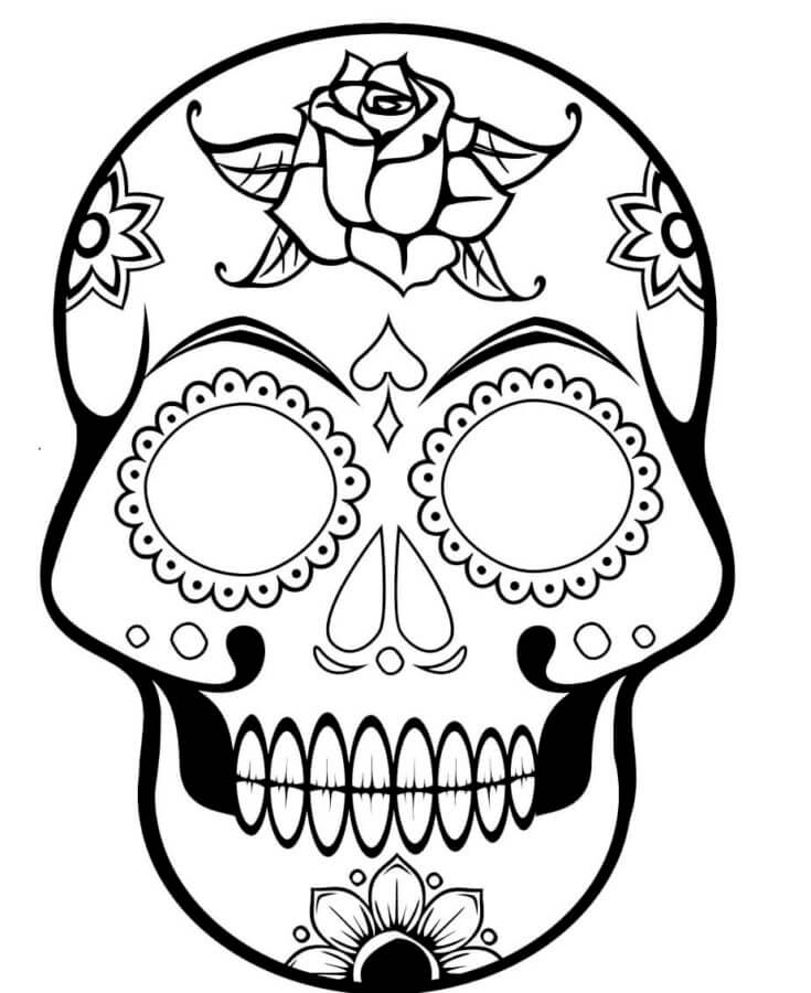 Desenhos de Adorável Calavera Dia Dos Mortos para colorir