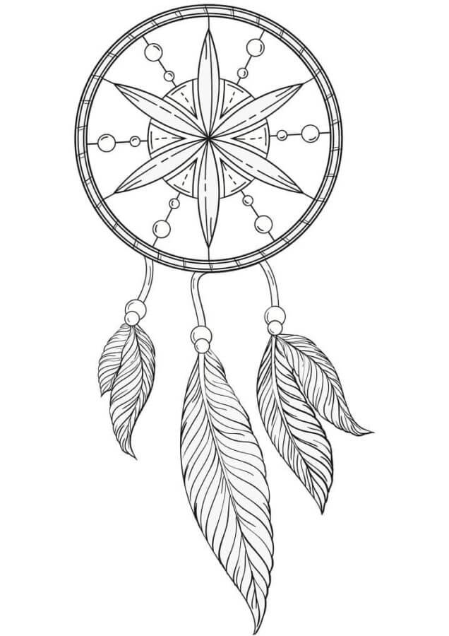 Desenhos de Amuleto Do Apanhador De Sonhos Indiano para colorir