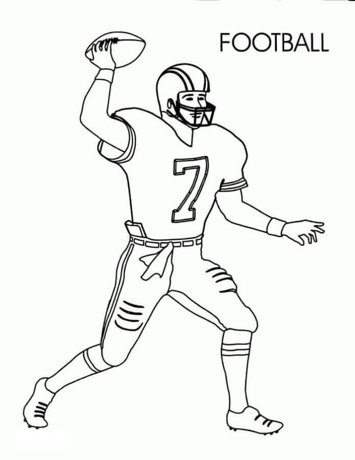 Arremessos Número 7 Do Jogador Da NFL para colorir