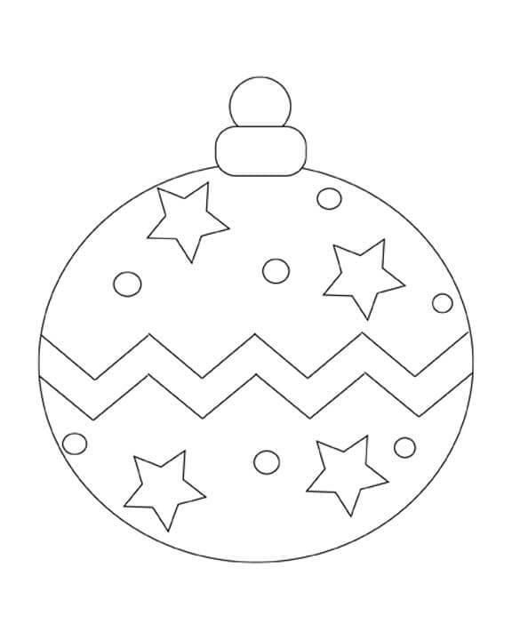 As Estrelas Decoram Uma Bola De Natal para colorir