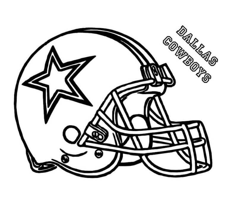 Capacete Do Dallas Cowboys Club Da NFL para colorir