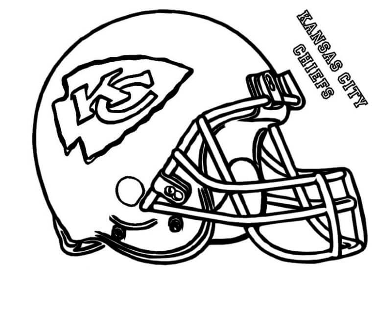 Capacete Kansas City Chiefs NFL para colorir