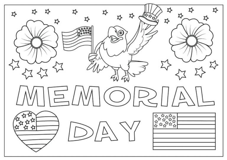 Cartão Do Dia Memorial para colorir