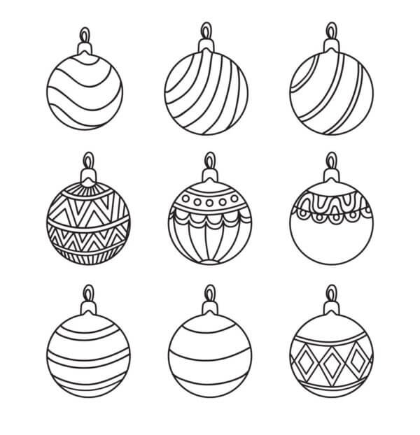 Desenhos de Clássica Decoração De Árvore De Natal para colorir