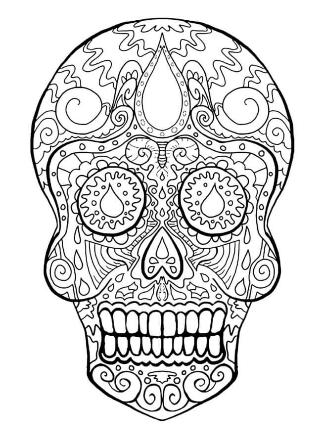 Desenhos de Crânio Básico No Dia Dos Mortos para colorir