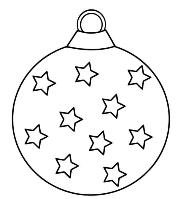 Desenhos de Decoração De Estrela Na Bola De Natal para colorir