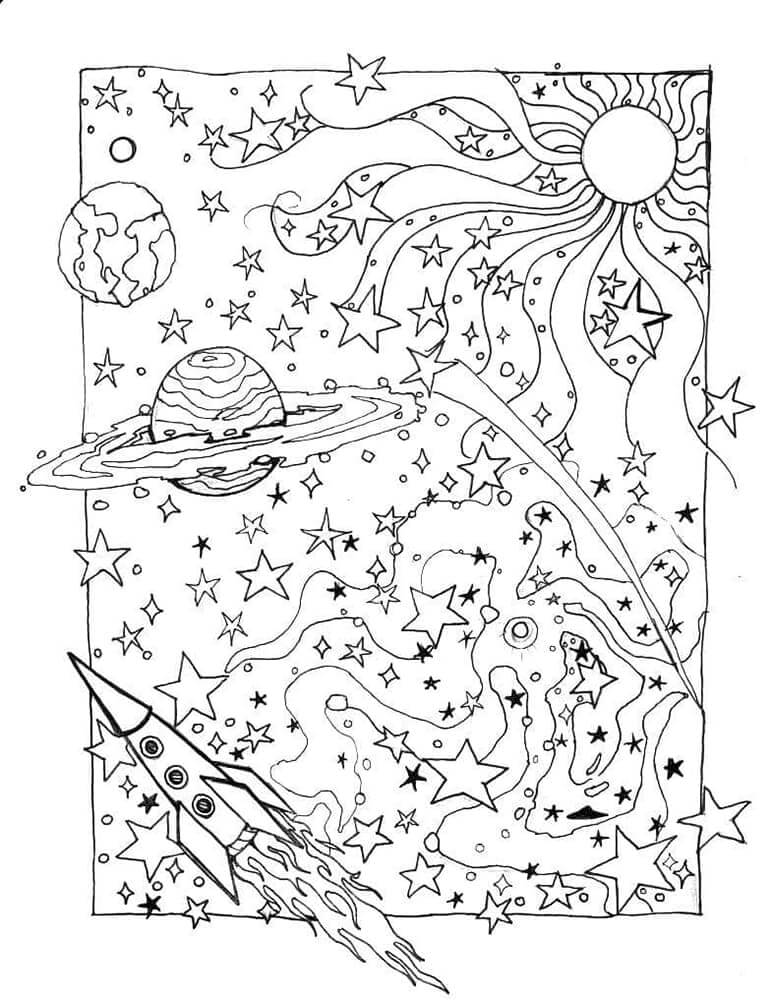 Desenho Da Estética Do Cosmos para colorir