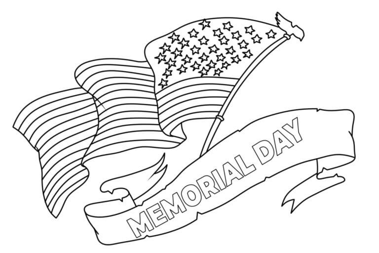 Desenhos de Dia Da Memória Com Bandeira para colorir