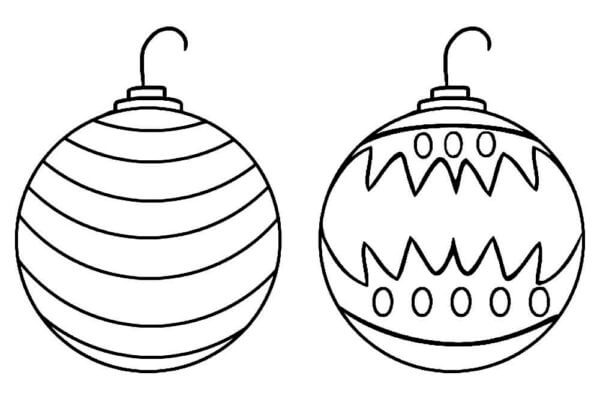 Desenhos de Dois Enfeites De Natal Básicos para colorir