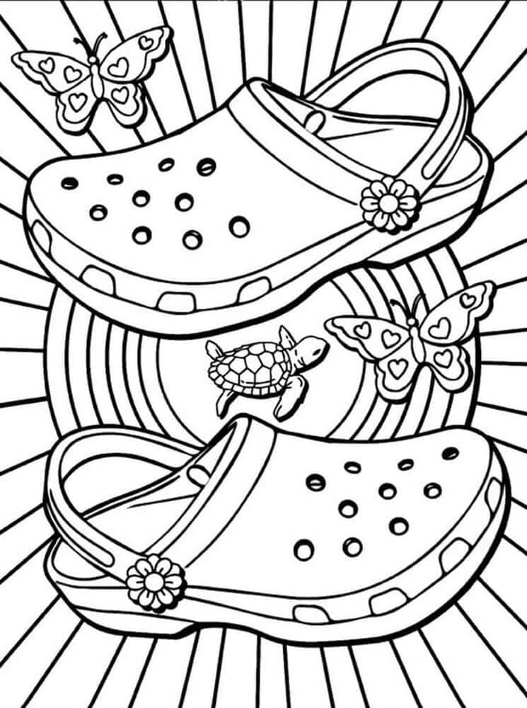 Desenhos de Estética De Verão Crocs para colorir